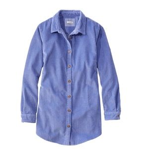 ⭐️Host Pick⭐️ L.L. Bean Women's Light Blue Corduroy Tunic Shirt Size Small NWT